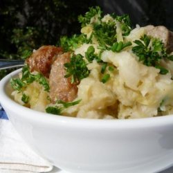 Main Dish Colcannon (Cabbage, Potatoes and Sausages)