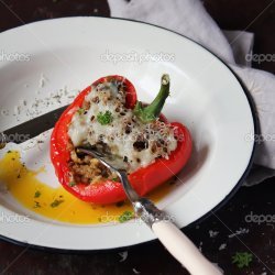 Stuffed Beef & Pork Red Bell Peppers