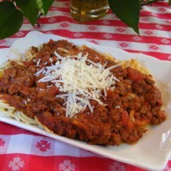 Spaghetti sauce with meat and chorizo