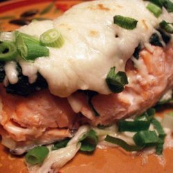 Poached Salmon With Spinach and Cheese