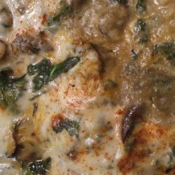 Spinach and Cheese Rice With  Mushrooms