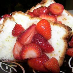 Angel Food Cake With Fresh Fruit and Lime Drizzle