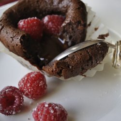 Molten Chocolate Cakes With Sugar-Coated Raspberries