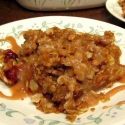 Apple-Cranberry Crisp With Warm Toffee Sauce