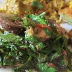 Leafy Greens Curry With Mushrooms (Vegan)