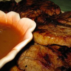 Grilled Hoisin Glazed Pork Chops With Plum Dipping Sauce