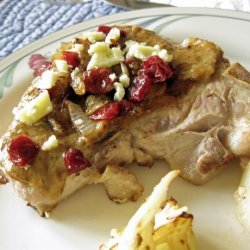 Veal Chops With Carmelized Onion and Stilton Sauce