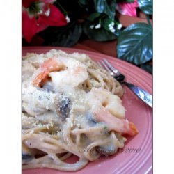 Nif's Spaghetti With Mushrooms and Shrimp for Two
