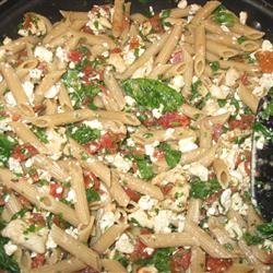 Mostaccioli with Spinach and Feta
