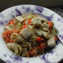 Savory Tofu and Vegetables over Tomato Couscous
