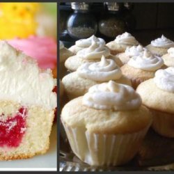 Raspberry Filled Vanilla Cupcakes