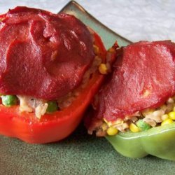 Spicy Stuffed Bell Peppers (Vegetarian/Vegan/Gluten-Free)