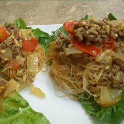 Thai Noodles With Curried Ground Beef Sauce
