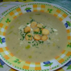 Stilton and Potato Soup With Cheese Croutons