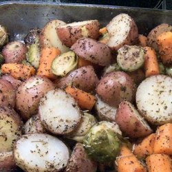Roasted Potatoes, Carrots, Parsnips and Brussels Sprouts