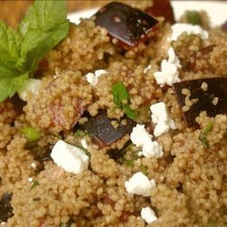 Whole Wheat Couscous With Plums, Goat Cheese and Fresh Mint