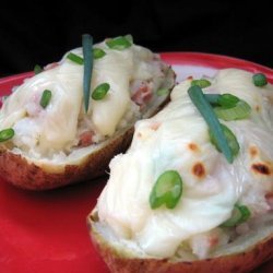 Ham and Swiss Loaded Baked Potatoes