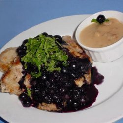 Caputo's Pork Chops With Pear Puree And Blueberries