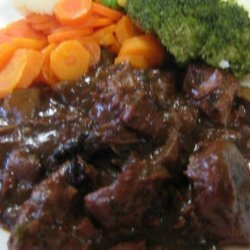 Beef and Mushrooms in Red Wine Sauce