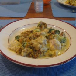 Classic One-Dish Chicken Stuffing Bake With Vegetables