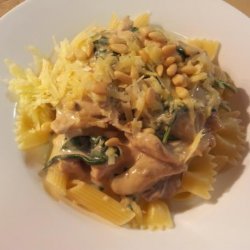 Penne With Chicken and Spinach and Mushroom