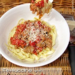 Fettuccine With Creamy Tomato and Sausage Sauce