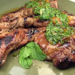 Grilled Lamb Shoulder Chops With Fresh Mint Sauce
