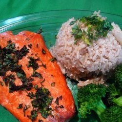 Grilled Chilli & Cilantro Salmon With Ginger Rice