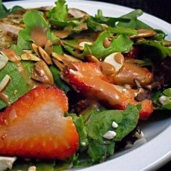 Baby Greens Salad With Strawberries and Blue Cheese