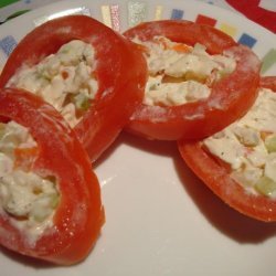 Roma Tomato Rings Stuffed With Cream Cheese