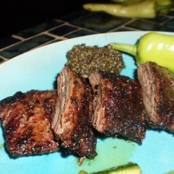 Skirt Steak With Red Chile Cilantro Chimichurri