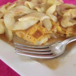 Buttermilk Pumpkin Waffles With Apples and Apple Cider Syrup