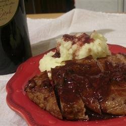 Flank Steak with Garlic Wine Sauce