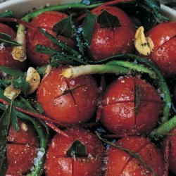 Slow-Roasted Balsamic Tomatoes With Leeks and Basil