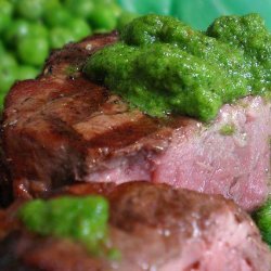 Argentinean Oak-Planked Beef Tenderloin With Chimichurri Sauce