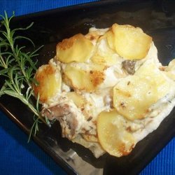 Potato, Blue Cheese and Mushroom Bake