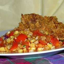 Caramelized Corn With Onions and Red Bell Peppers