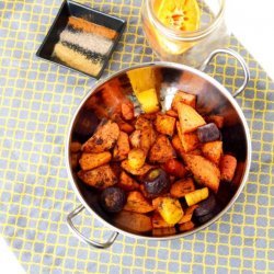 Roasted Sweet Potatoes, Potatoes and Carrots