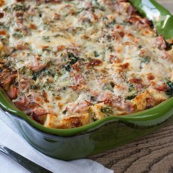 Ham, Spinach, and Cheese Strata