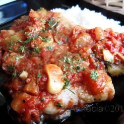 Fish in Eggplant Bolognese Sauce