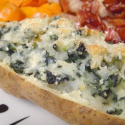 Spinach and Cheese Baked Potato