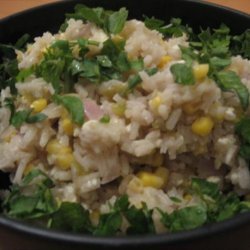 White Rice Pilaf With Corn, Roasted Chiles and Fresh Cheese