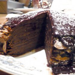 Crepe Cake With Espresso Chocolate Glaze