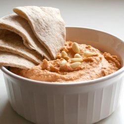 Roasted Red Pepper Hummus With Pine Nuts