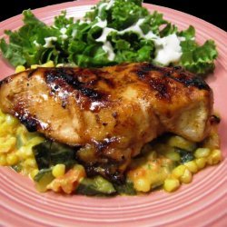 Pepper Jelly Glazed Chicken With Corn and Zucchini