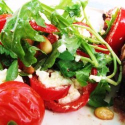 Goats Cheese Salad With Tomatoes, Peppers and Rocket