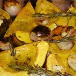 Roasted Acorn Squash With Shallots and Rosemary