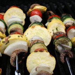 Vegetable Kabobs With Seasoned Butter Sauce