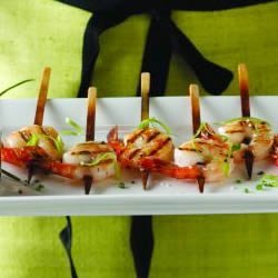 Shrimp Lollipops with Pineapple Chili Dipping Sauce