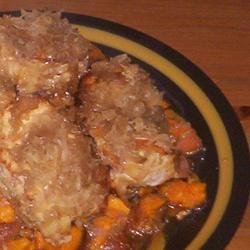 Pork Chops with Apples, Sweet Potatoes, and Sauerkraut